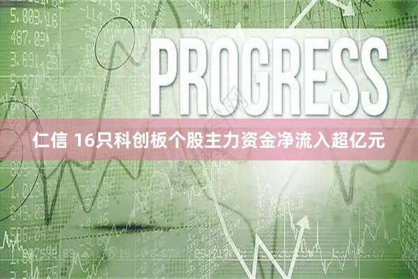 仁信 16只科创板个股主力资金净流入超亿元